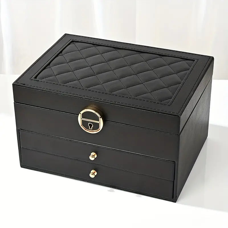 Multi-Tier Leather Jewelry Box | Organized and Stylish Storage