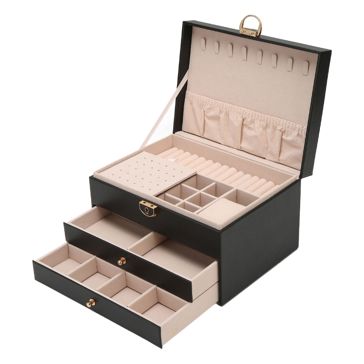 Multi-Tier Leather Jewelry Box | Organized and Stylish Storage