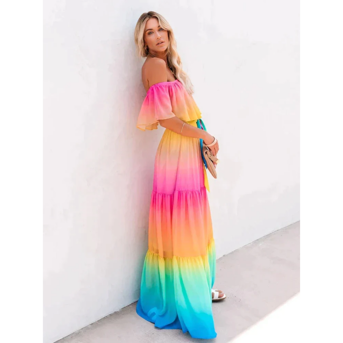Multicolored Form-Fitting Summer Dress