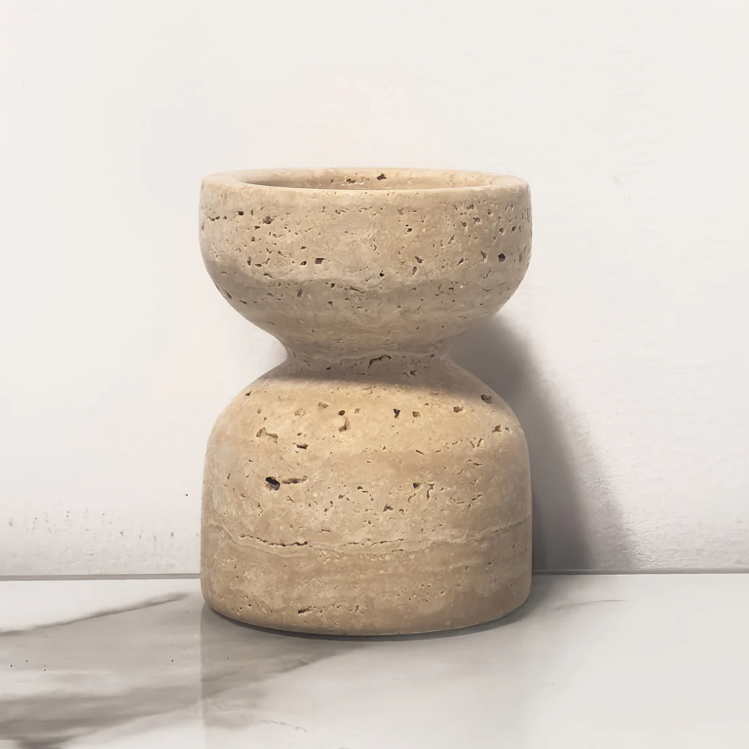 Natural Stone Candle Holder Set