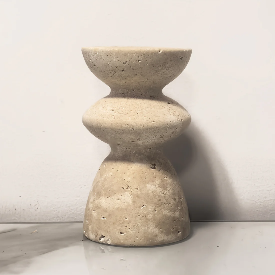 Natural Stone Candle Holder Set