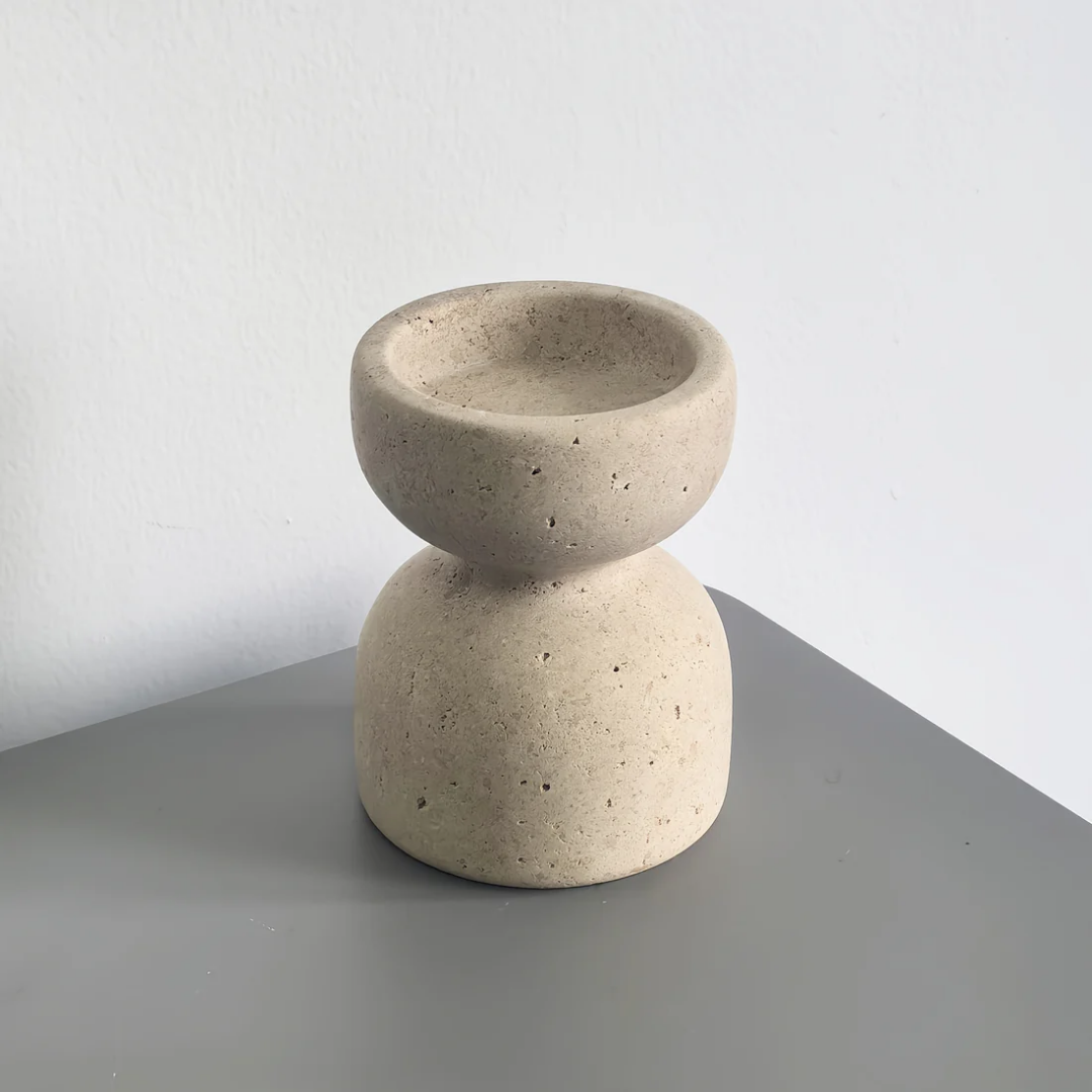 Natural Stone Candle Holder Set