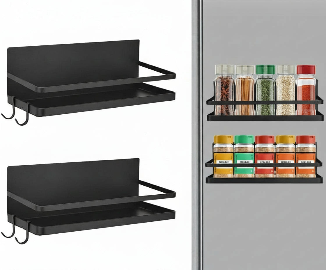 No-Drill Magnetic Spice Rack Set