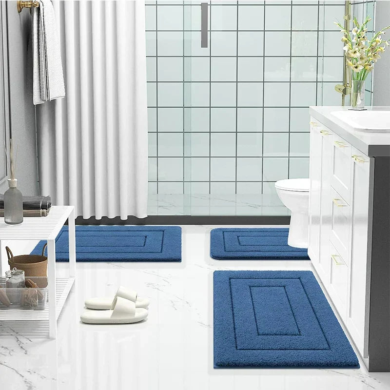 Non-Slip Microfibre Bath Mat – Double-Layer Bath Mat | Absorbent and Soft | Comfortable Mat