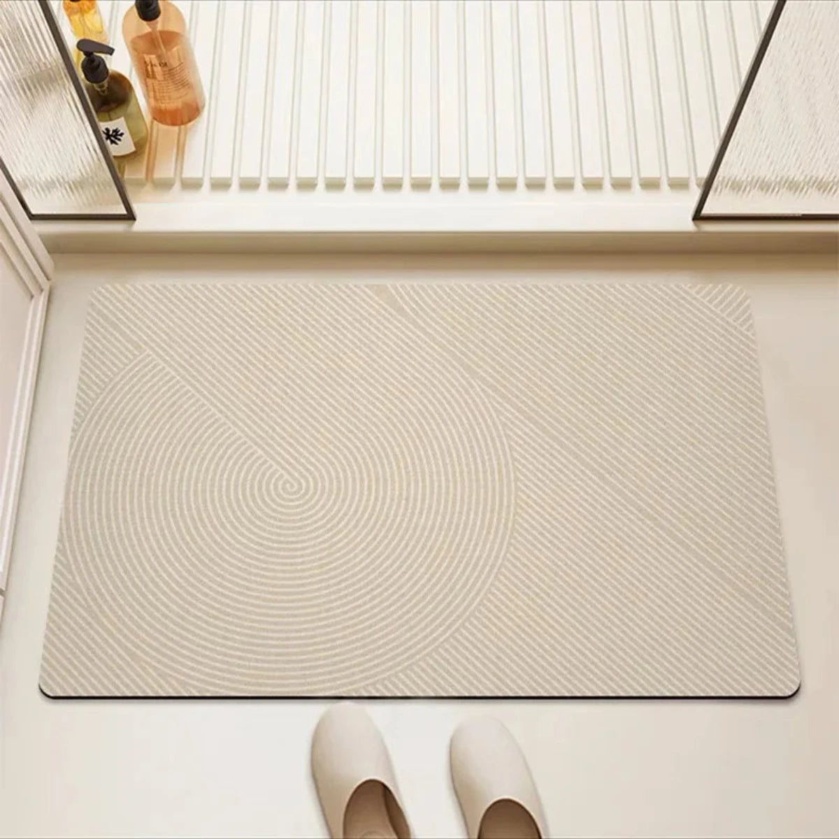 Non-Slip Super-Absorbent Bath Mat with Rubber Backing and Eco-Friendly Multicolored Design
