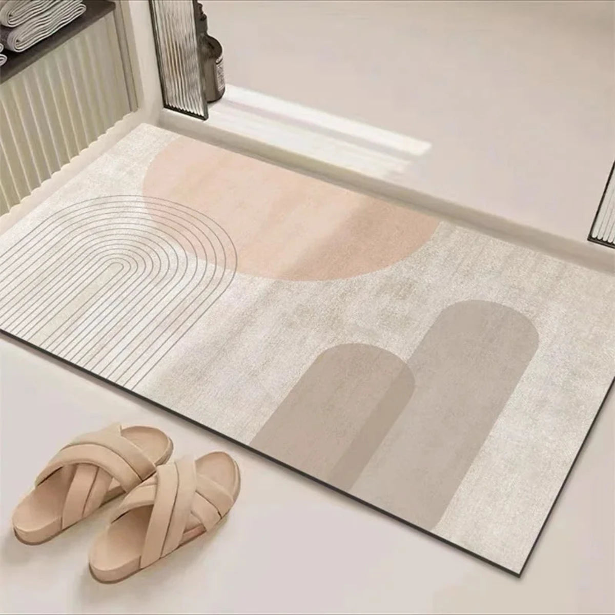 Non-Slip Super-Absorbent Bath Mat with Rubber Backing and Eco-Friendly Multicolored Design