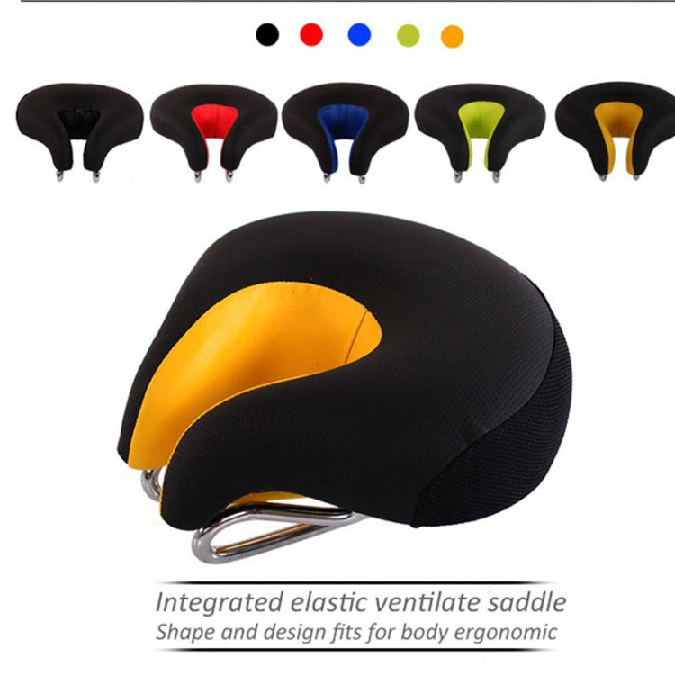 Noseless Mountain Bike Saddle with Thick Soft Padding (Red)