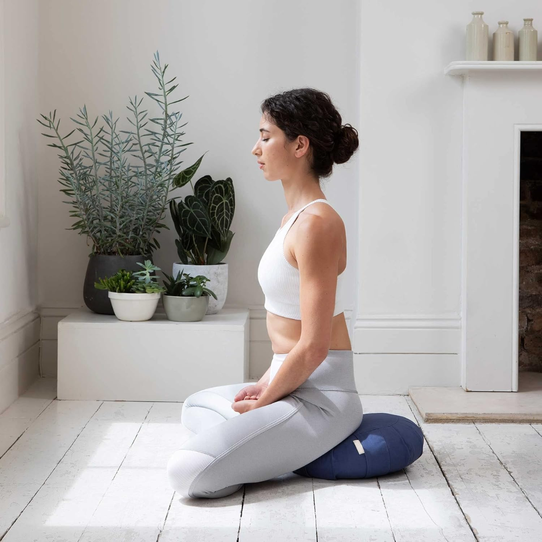 Organic Cotton Meditation Cushion with Buckwheat Hull Filling