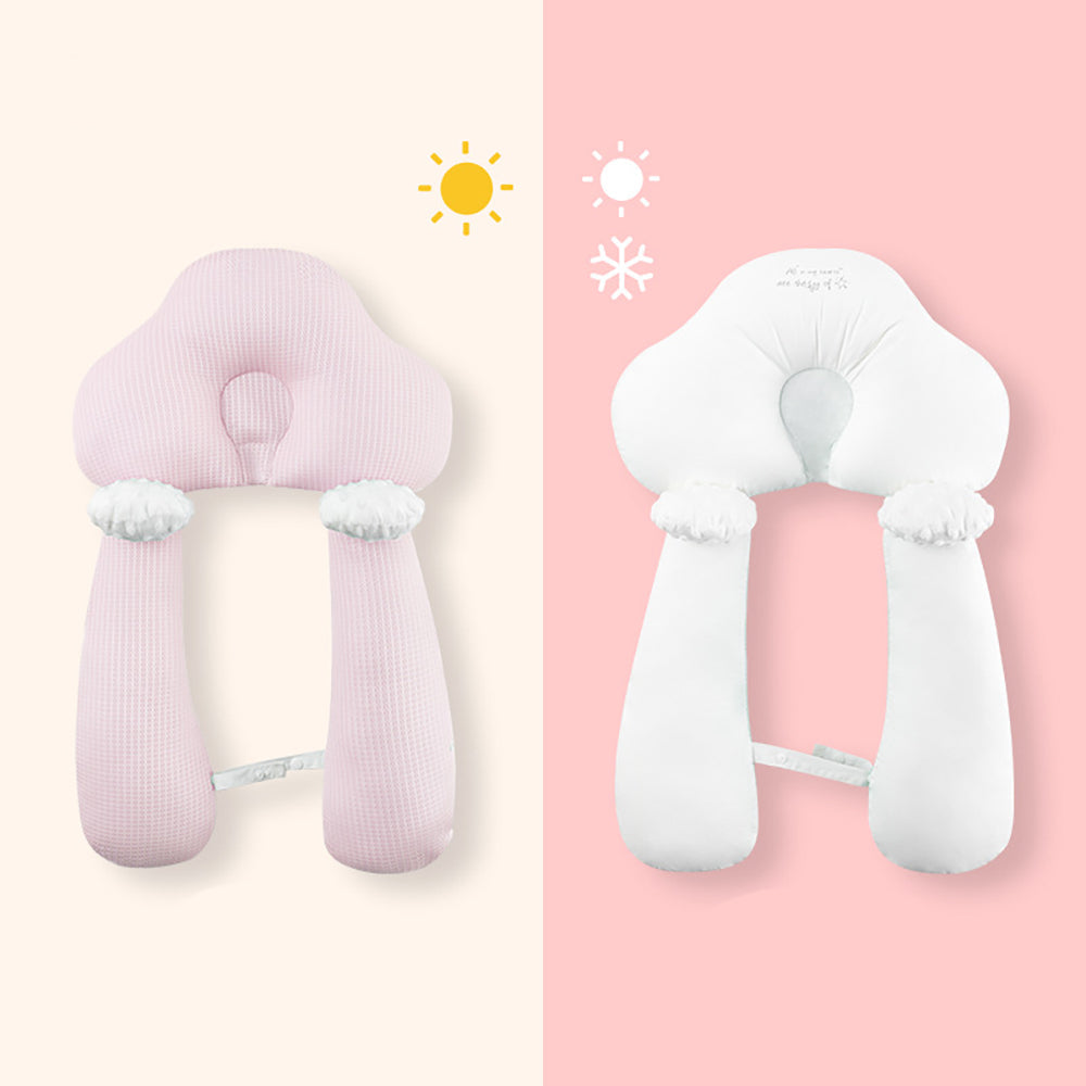 Organic Cotton U-Shaped Orthopedic Infant Pillow – Adjustable Neck Support, 0-24 Months
