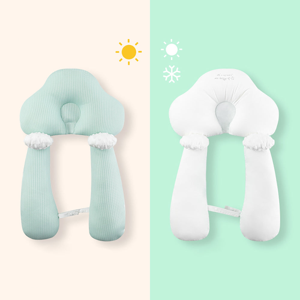Organic Cotton U-Shaped Orthopedic Infant Pillow – Adjustable Neck Support, 0-24 Months