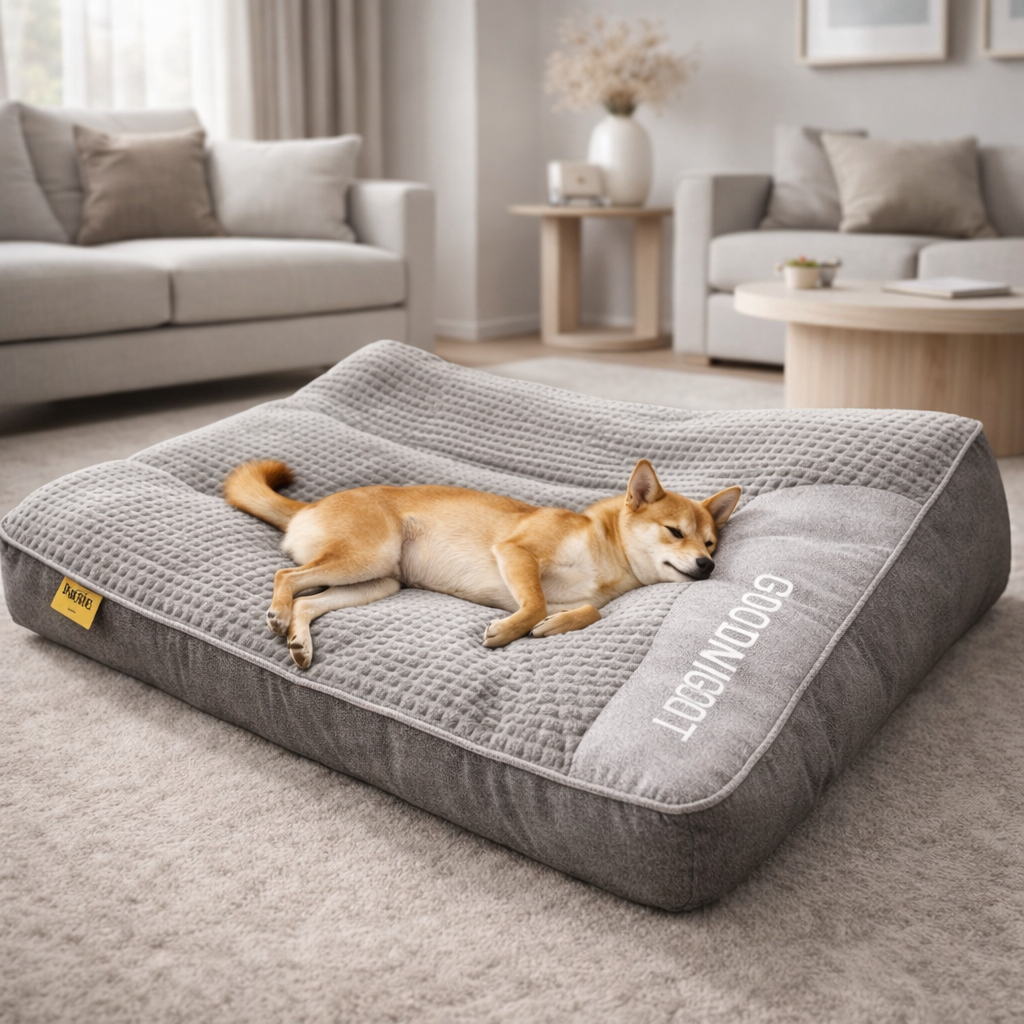 Orthopedic Memory Foam Dog Bed with Headrest