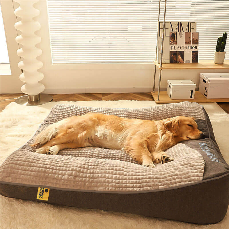 Orthopedic Memory Foam Dog Bed with Headrest