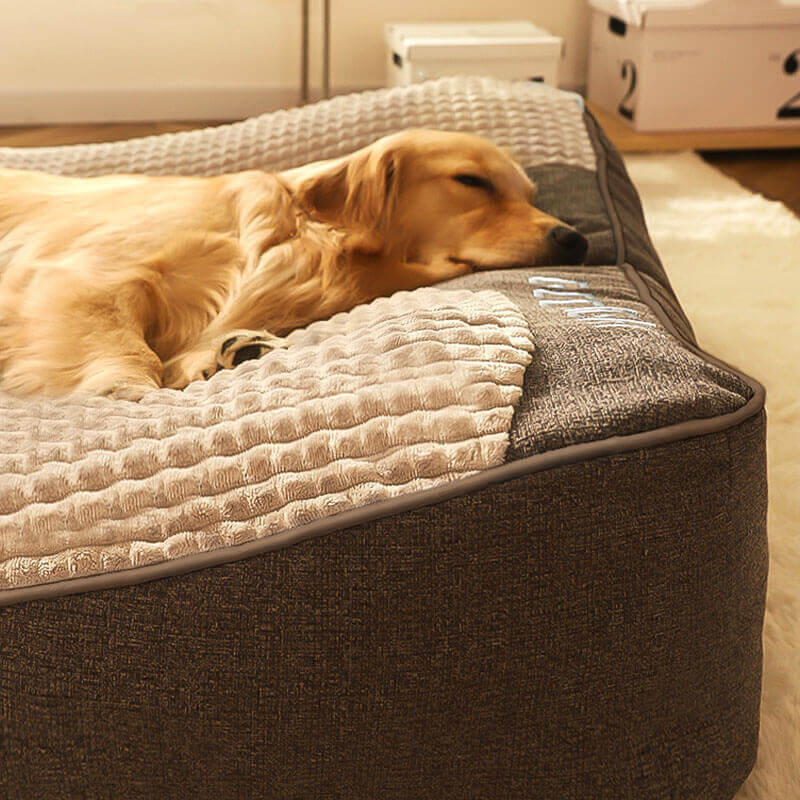 Orthopedic Memory Foam Dog Bed with Headrest