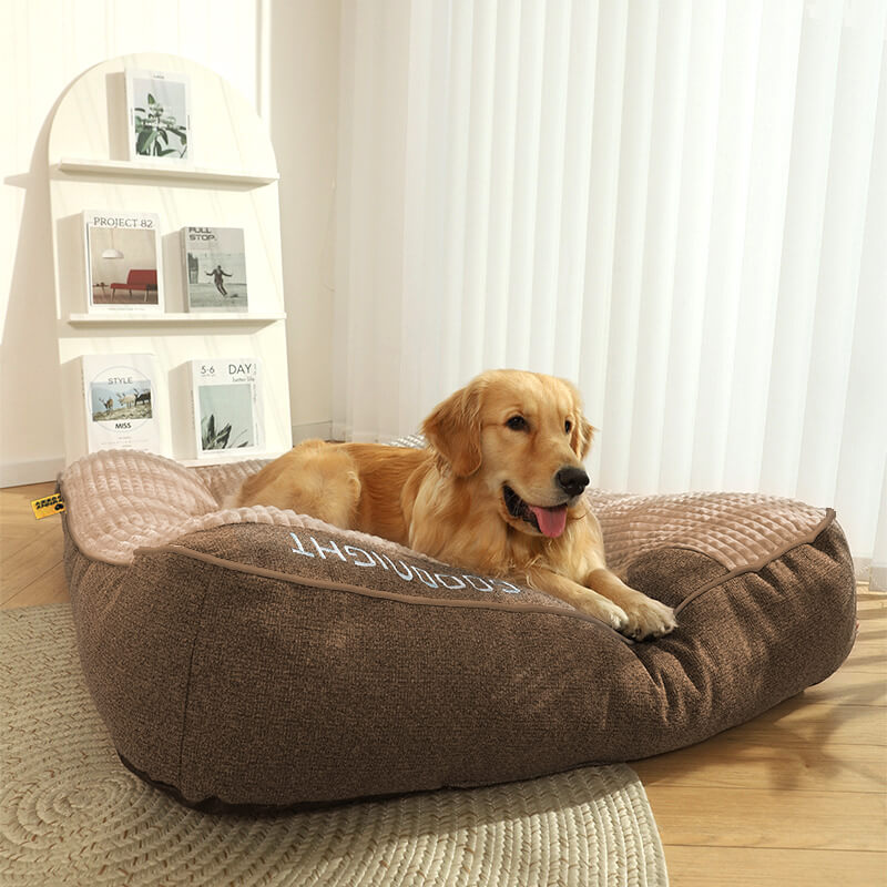 Orthopedic Memory Foam Dog Bed with Headrest