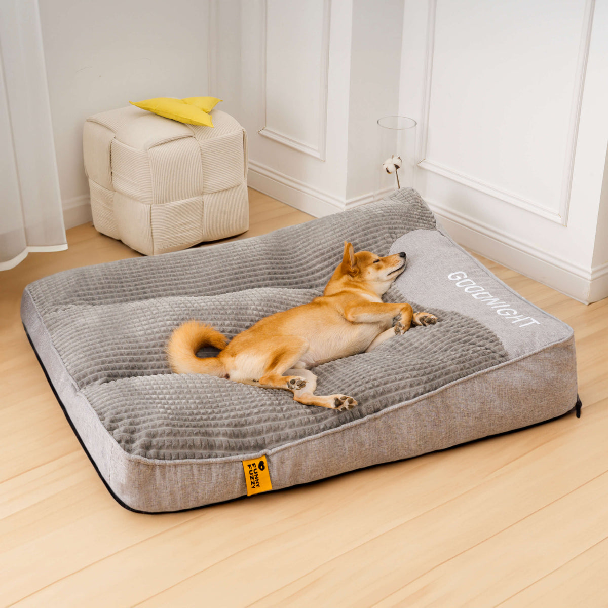 Orthopedic Memory Foam Dog Bed with Headrest