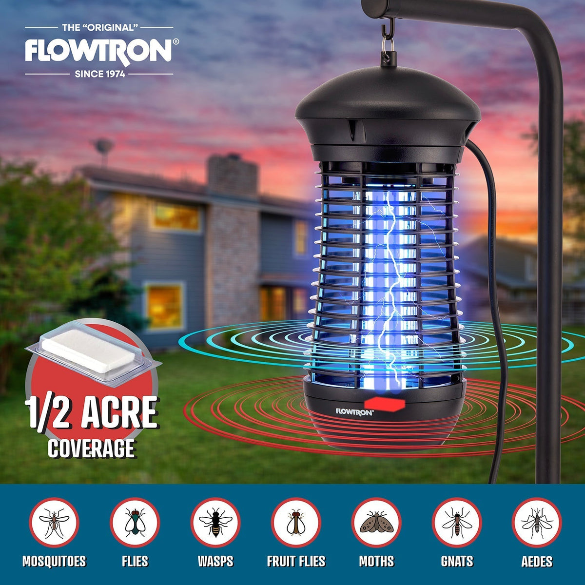 Outdoor Bug Zapper, 1/2 Acre Coverage