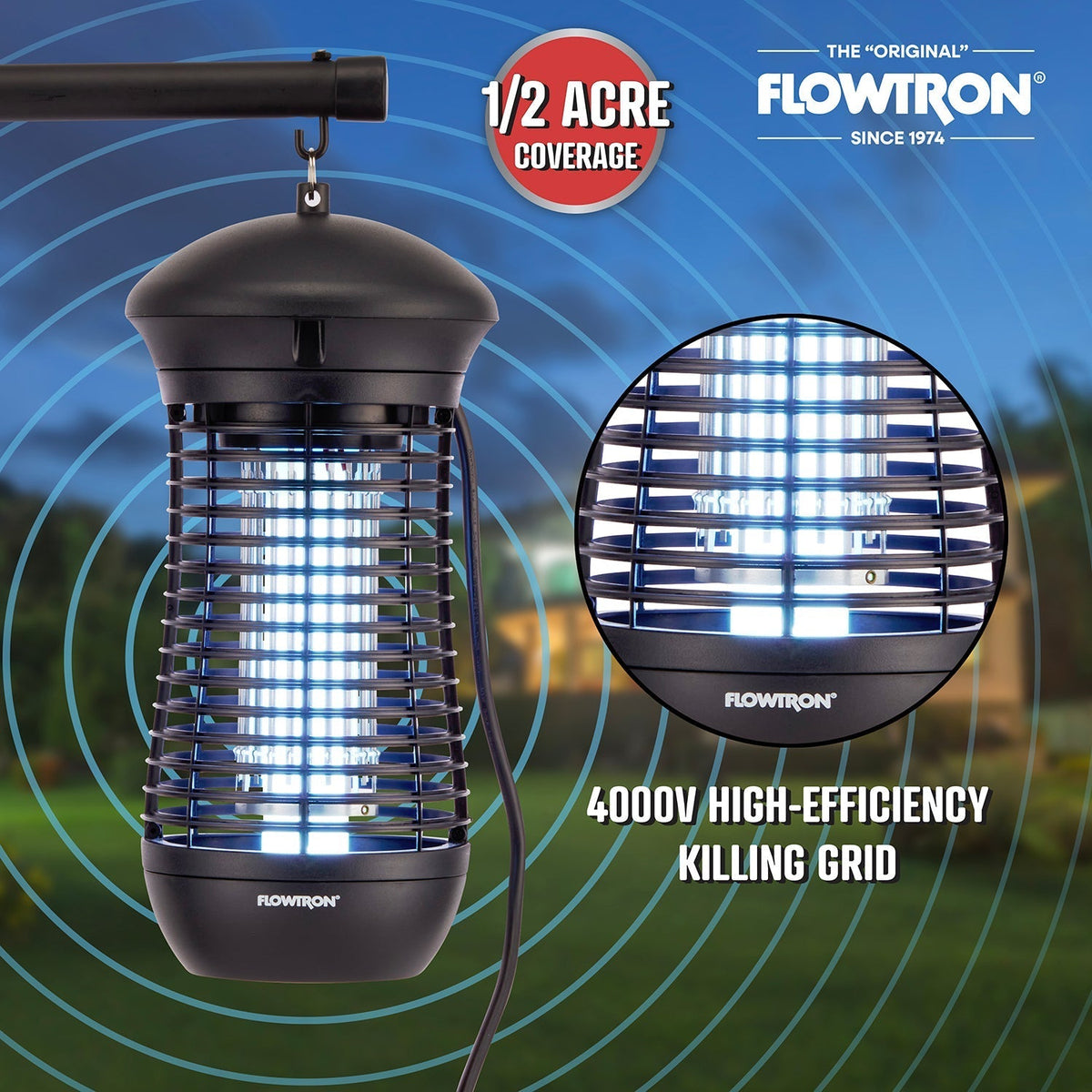 Outdoor Bug Zapper, 1/2 Acre Coverage
