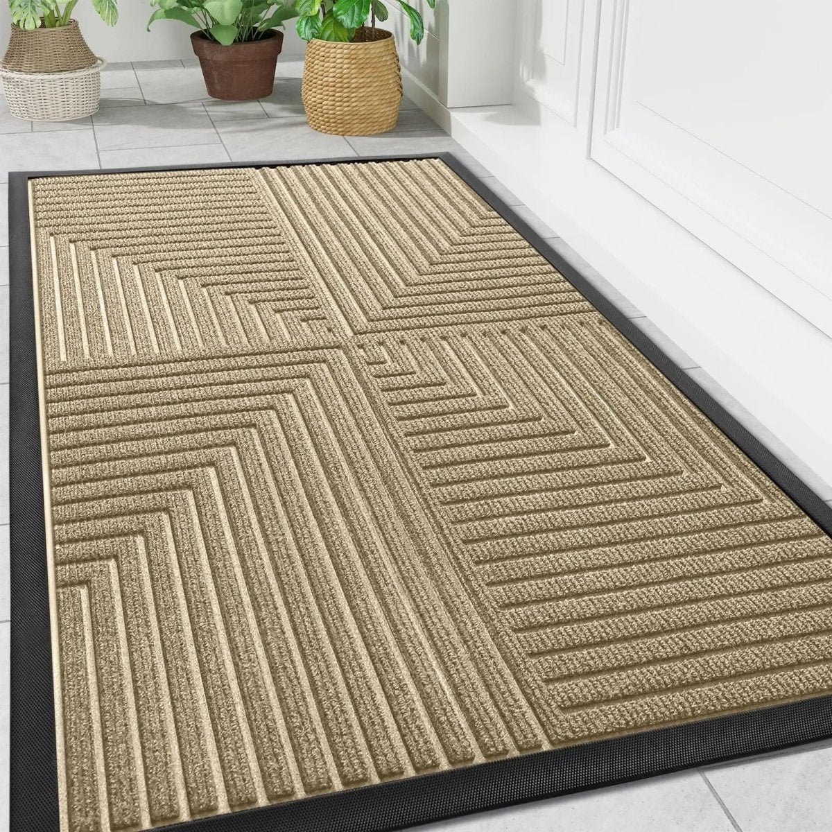 Outdoor Doormat with Non-Slip Backing and Dirt-Trapping Function
