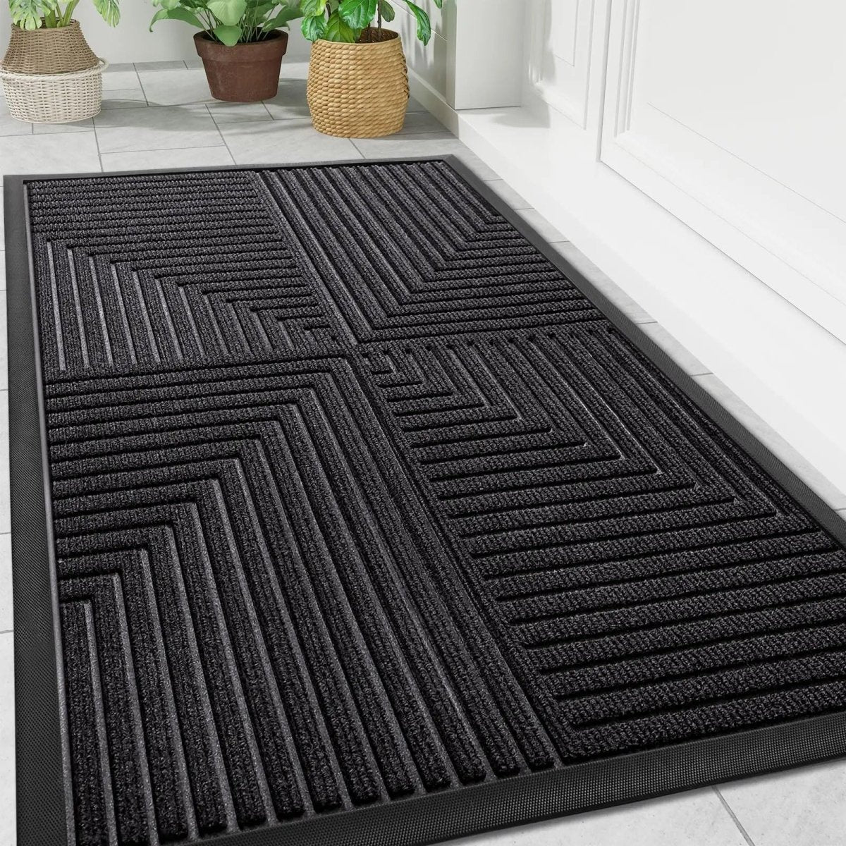 Outdoor Doormat with Non-Slip Backing and Dirt-Trapping Function