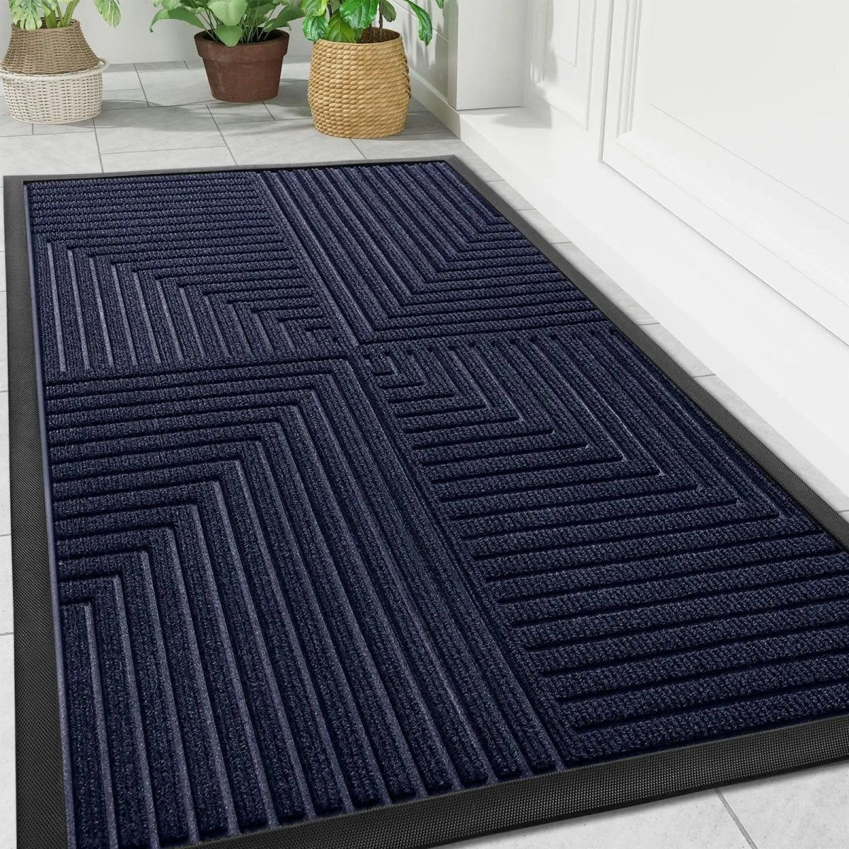 Outdoor Doormat with Non-Slip Backing and Dirt-Trapping Function