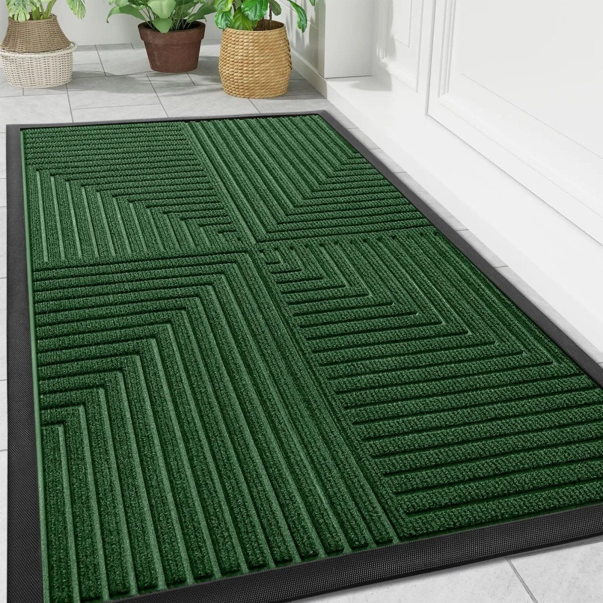 Outdoor Doormat with Non-Slip Backing and Dirt-Trapping Function