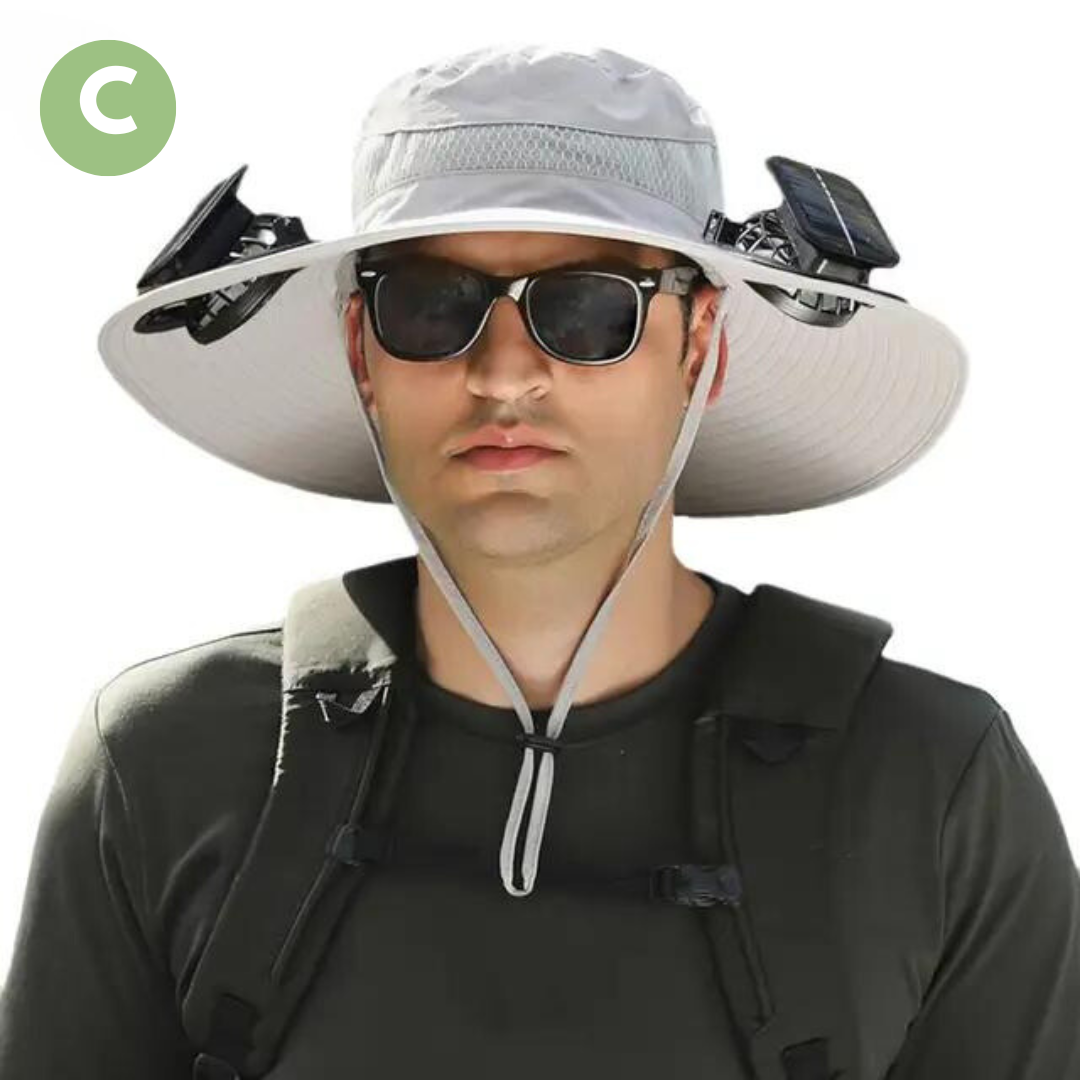 Outdoor Sun Hat with Built-In Fan