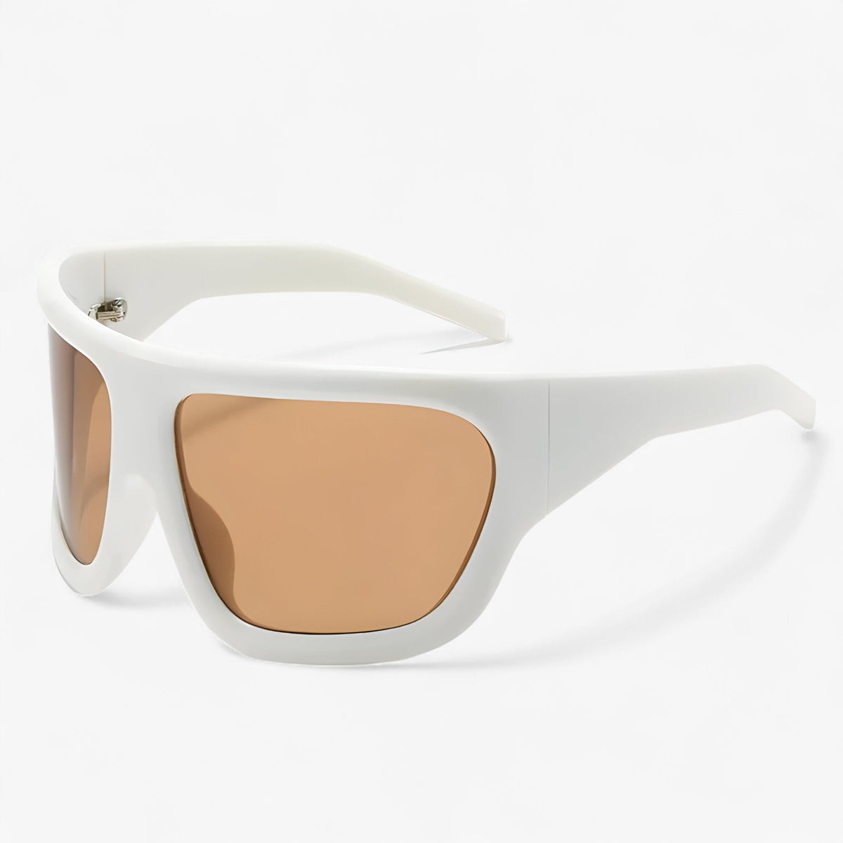 Oversized Steampunk Sports Sunglasses with Curved Design