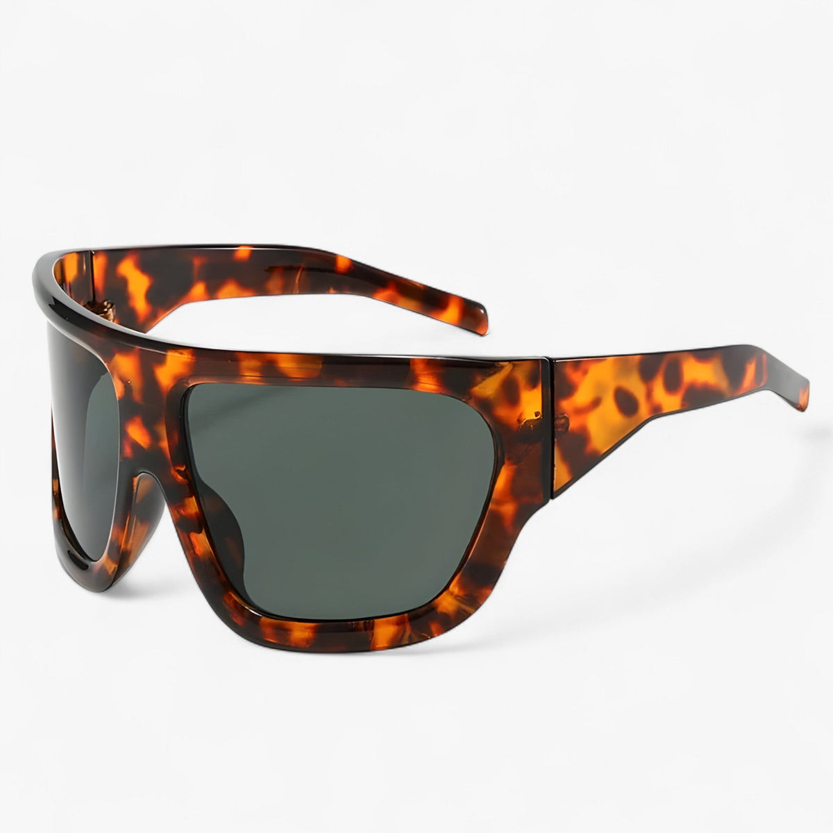 Oversized Steampunk Sports Sunglasses with Curved Design