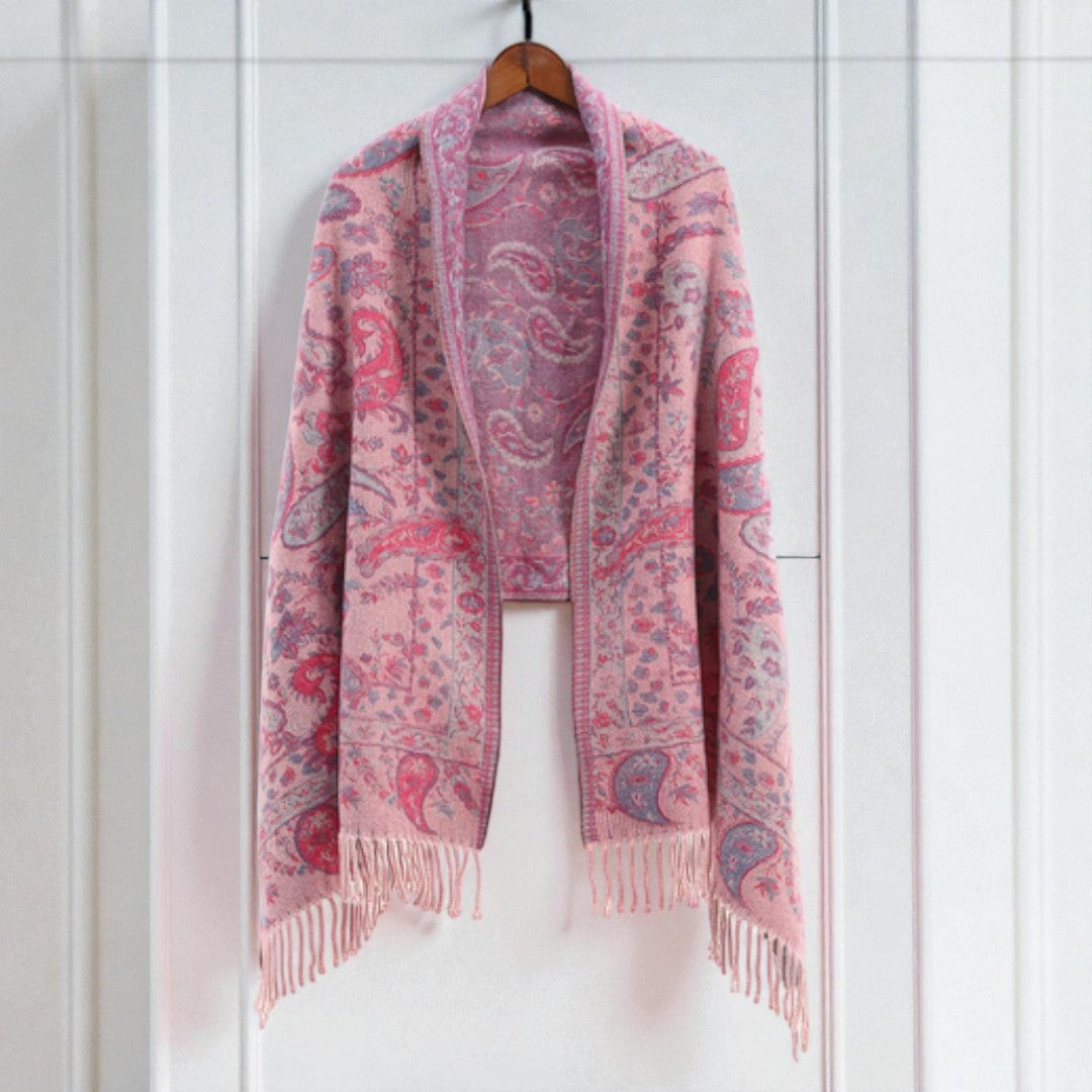 Paisley Winter Poncho Shawl