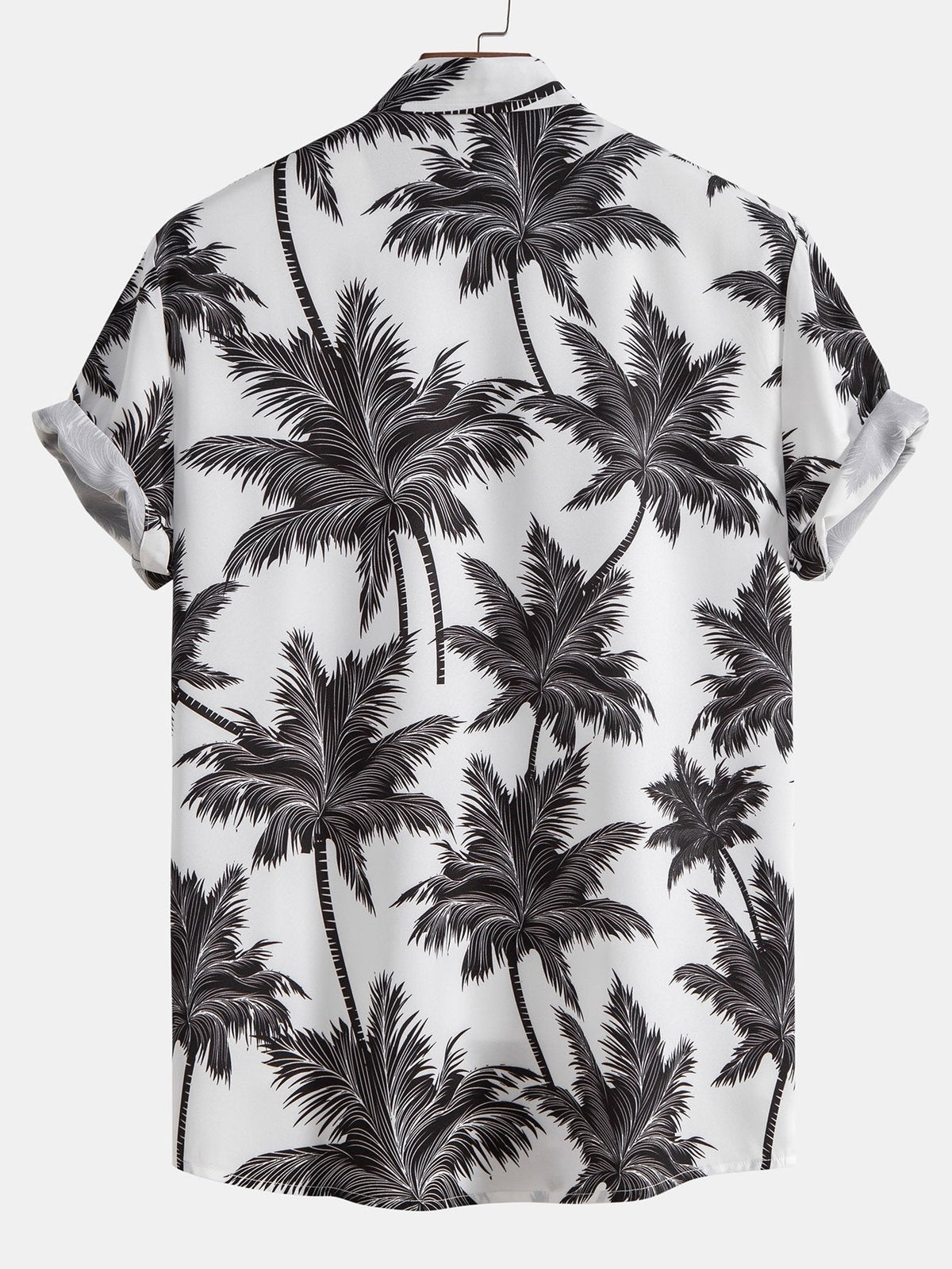 Palm Print Shirt and Swim Shorts Set – Regular Fit Casual Summer Outfit