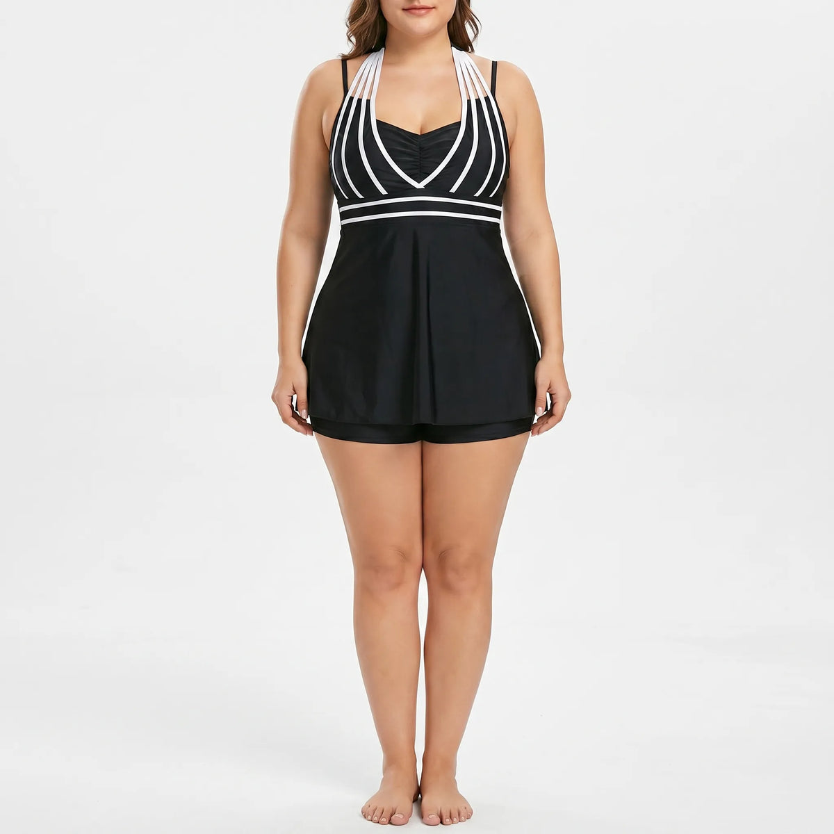 Plus Size Swim Dress with Built-in Shorts