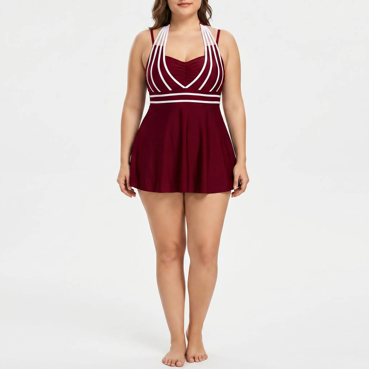 Plus Size Swim Dress with Built-in Shorts