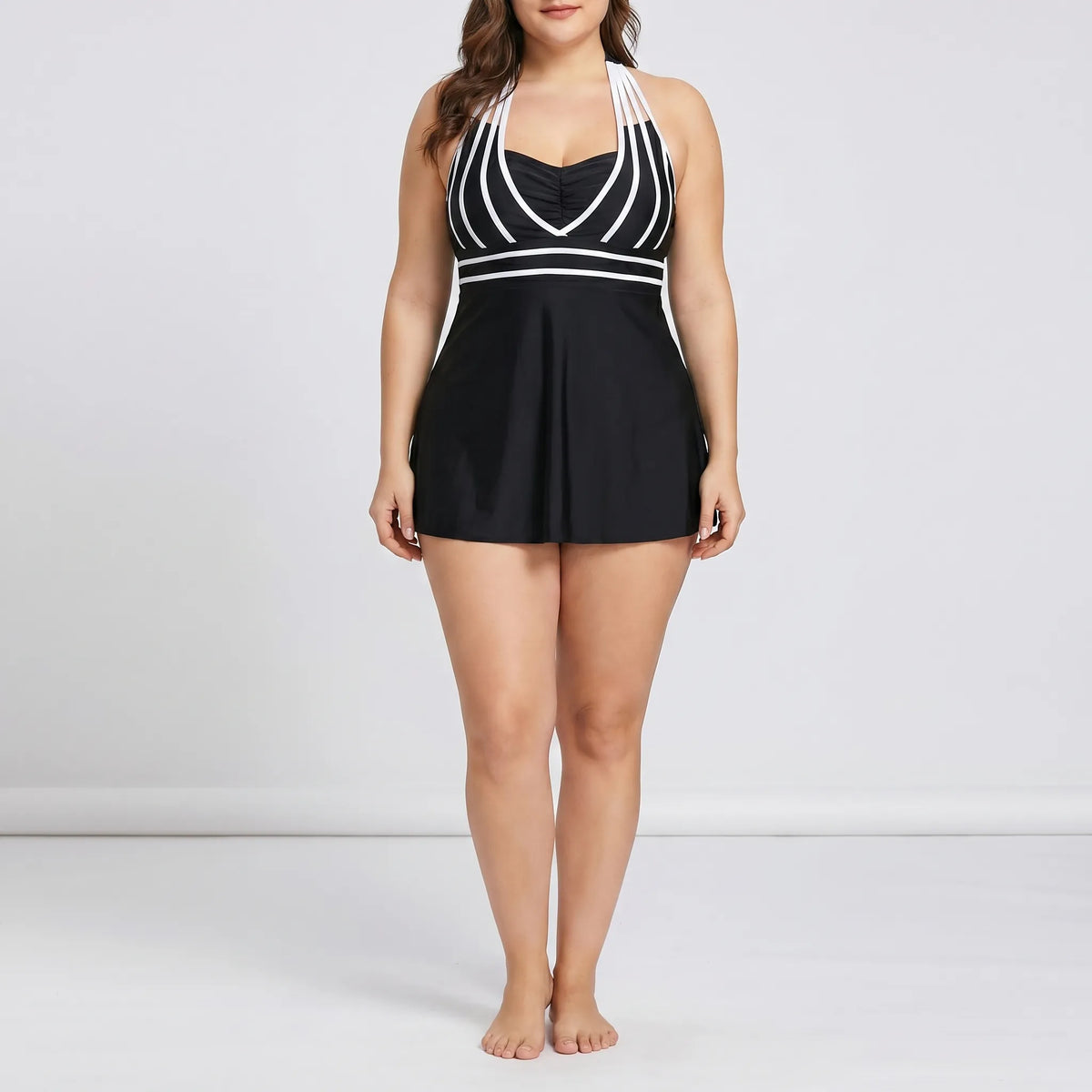 Plus Size Swim Dress with Built-in Shorts