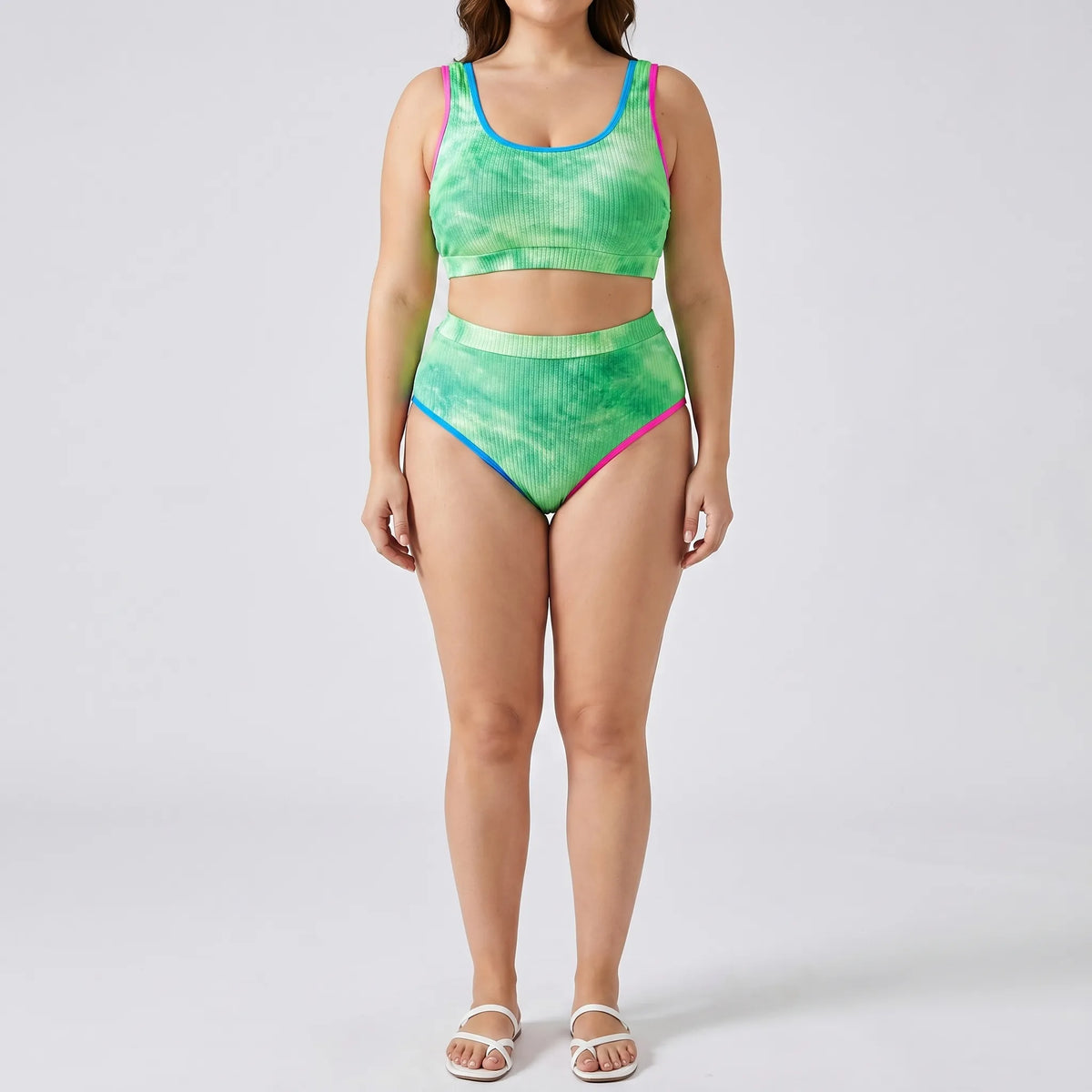 Plus Size Tie-Dye Two-Piece Bikini