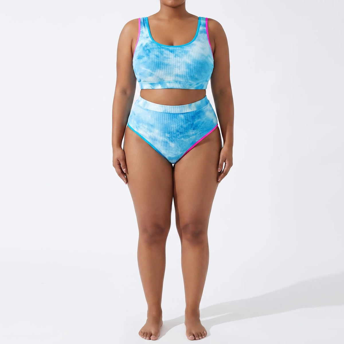 Plus Size Tie-Dye Two-Piece Bikini