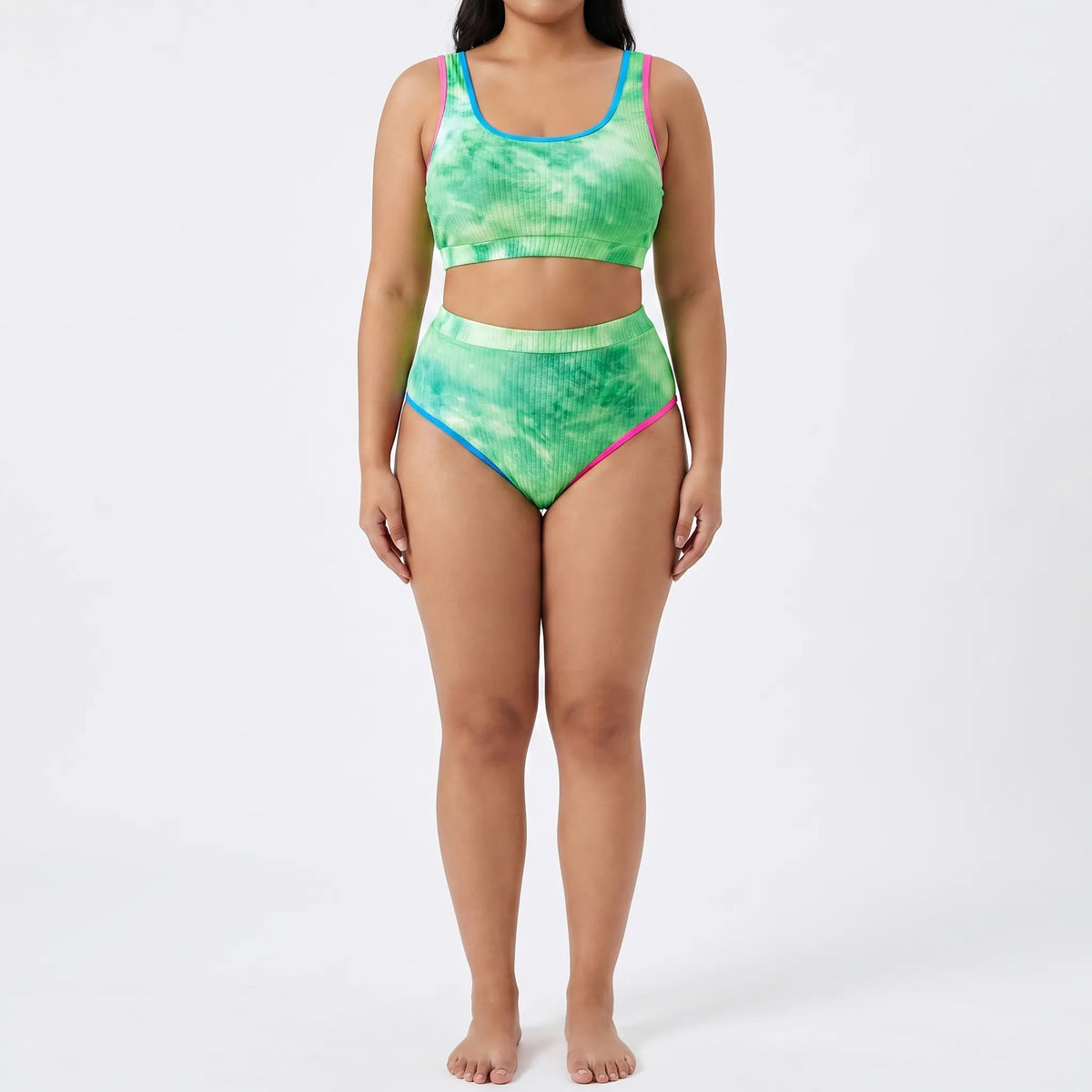 Plus Size Tie-Dye Two-Piece Bikini
