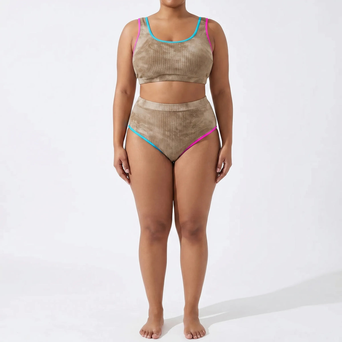 Plus Size Tie-Dye Two-Piece Bikini