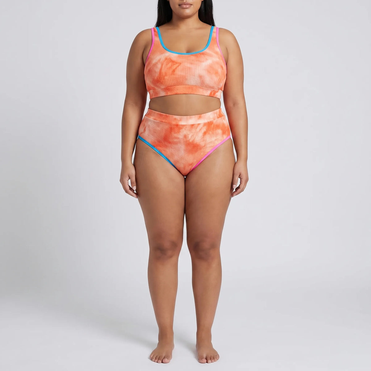 Plus Size Tie-Dye Two-Piece Bikini