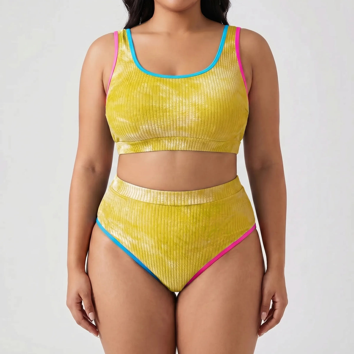 Plus Size Tie-Dye Two-Piece Bikini