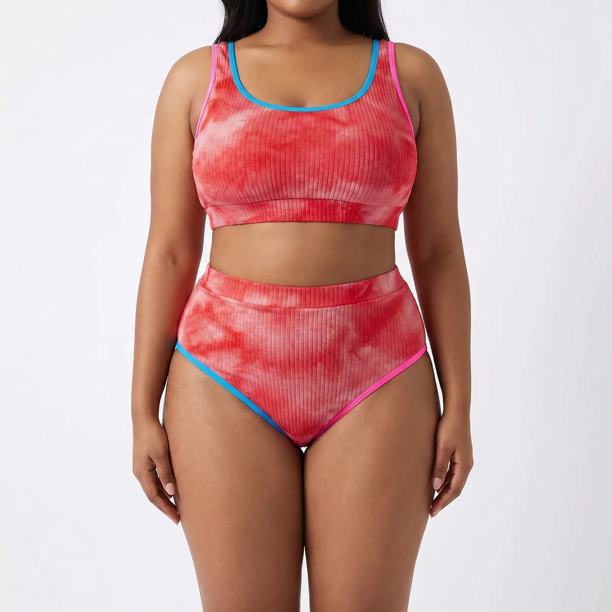 Plus Size Tie-Dye Two-Piece Bikini
