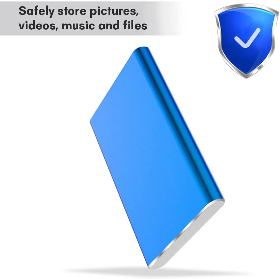 Portable 1TB USB 3.0 External Hard Drive with Metal Casing and High-Speed Transfer