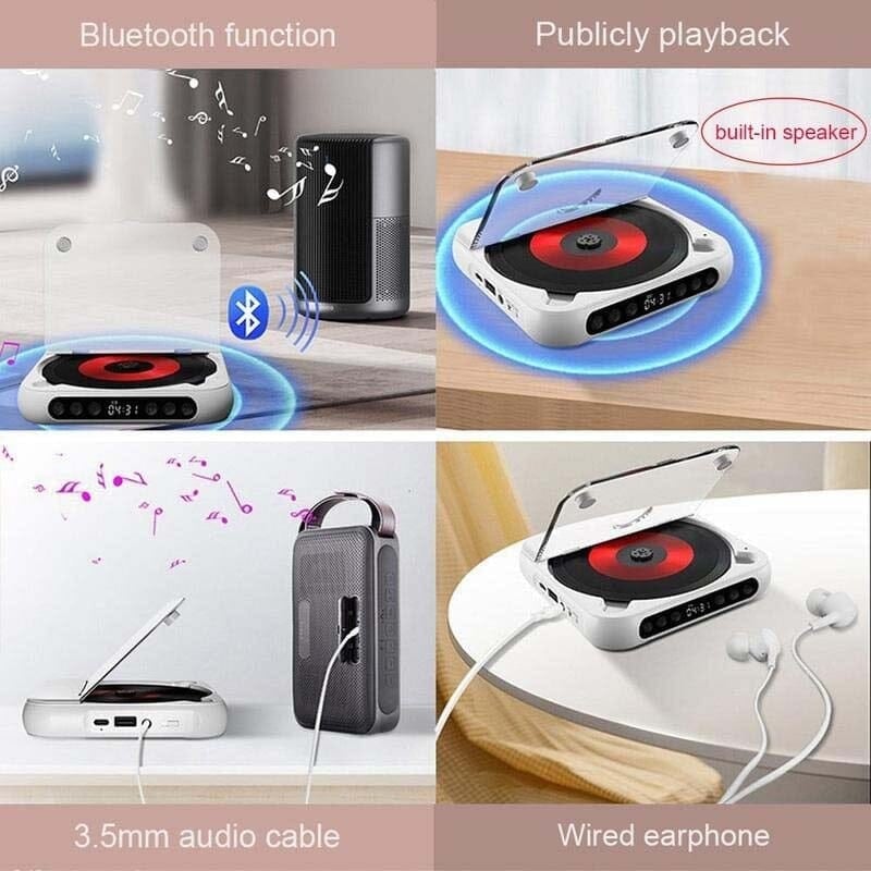 Portable Bluetooth-Compatible CD Player