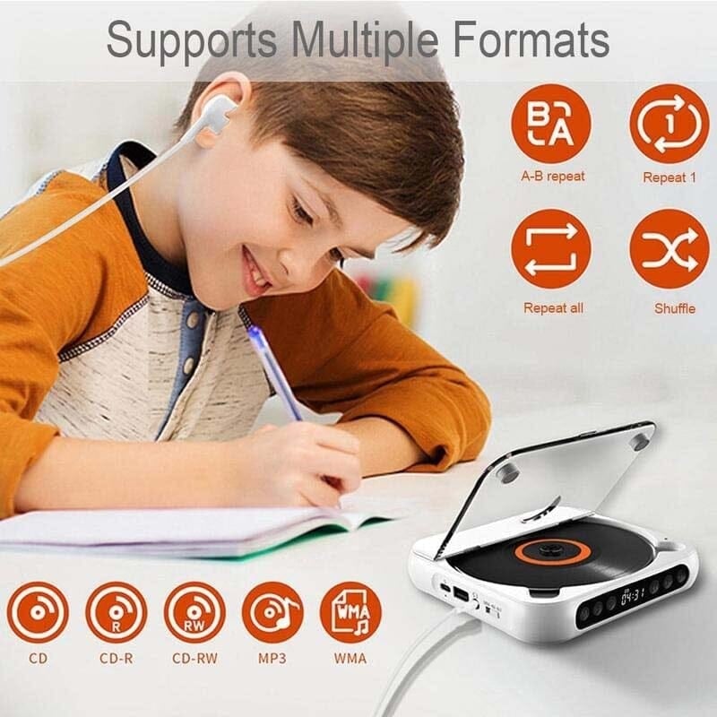 Portable Bluetooth-Compatible CD Player