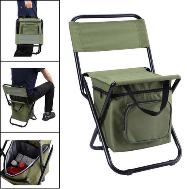 Portable Folding Camping Chair with Cooler Bag