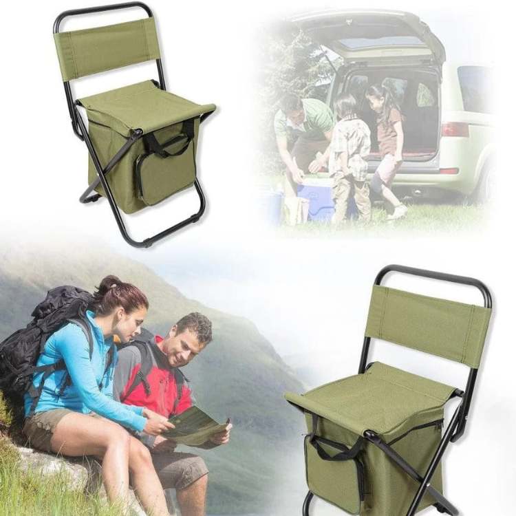 Portable Folding Camping Chair with Cooler Bag