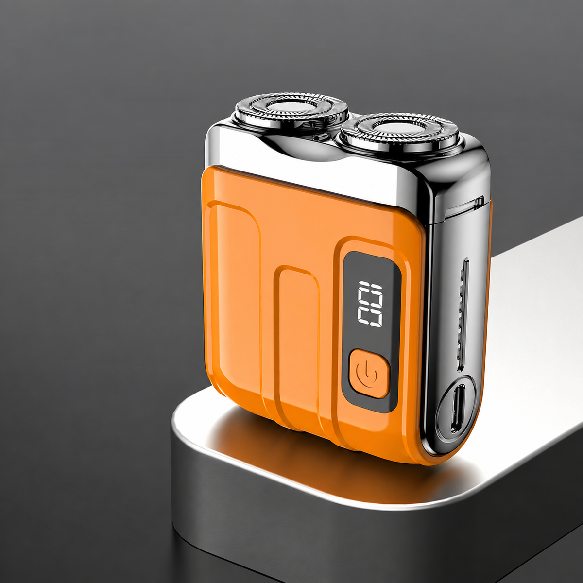 Portable Mini Electric Shaver with Dual Shaving Heads, Beard Sensor & LED Display