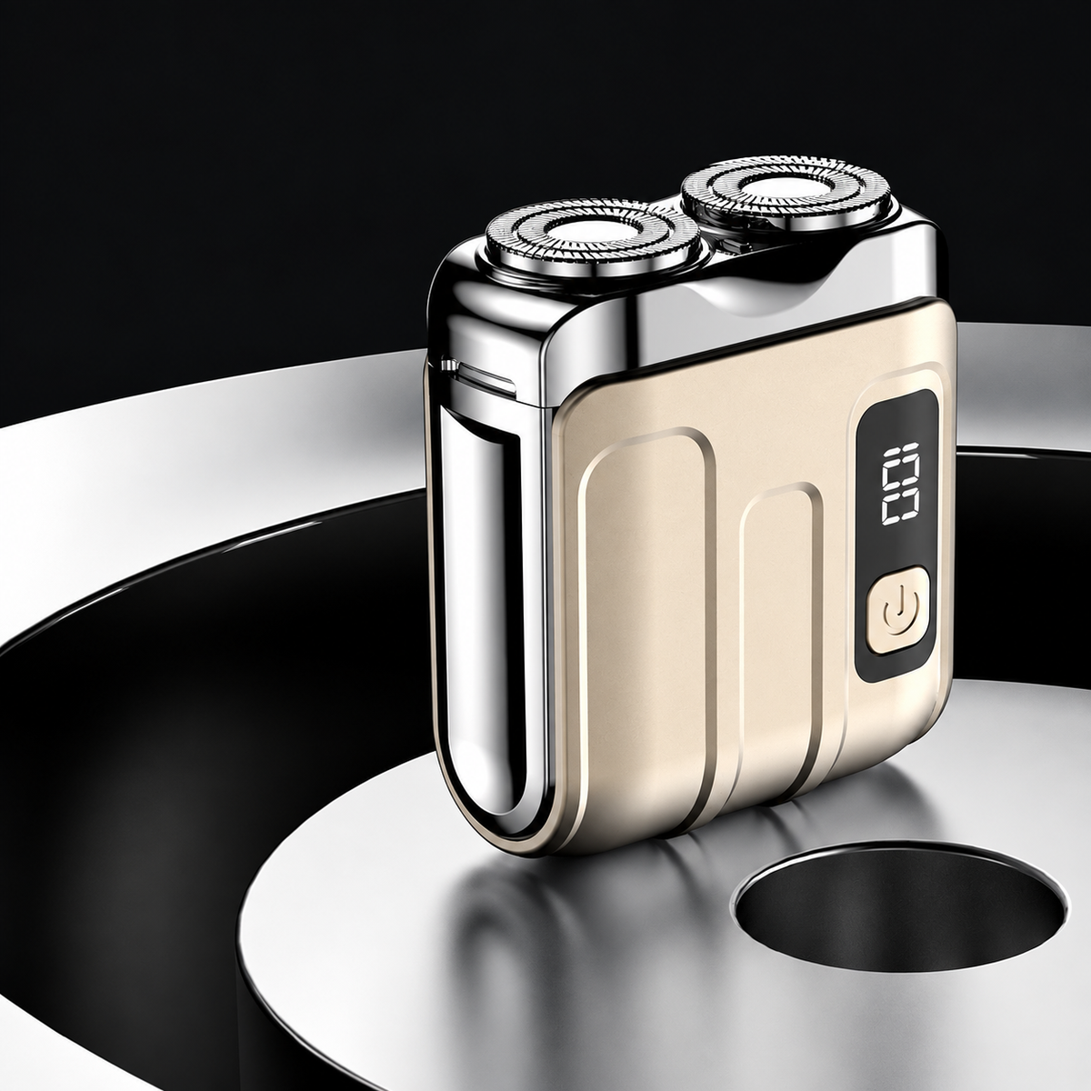 Portable Mini Electric Shaver with Dual Shaving Heads, Beard Sensor & LED Display