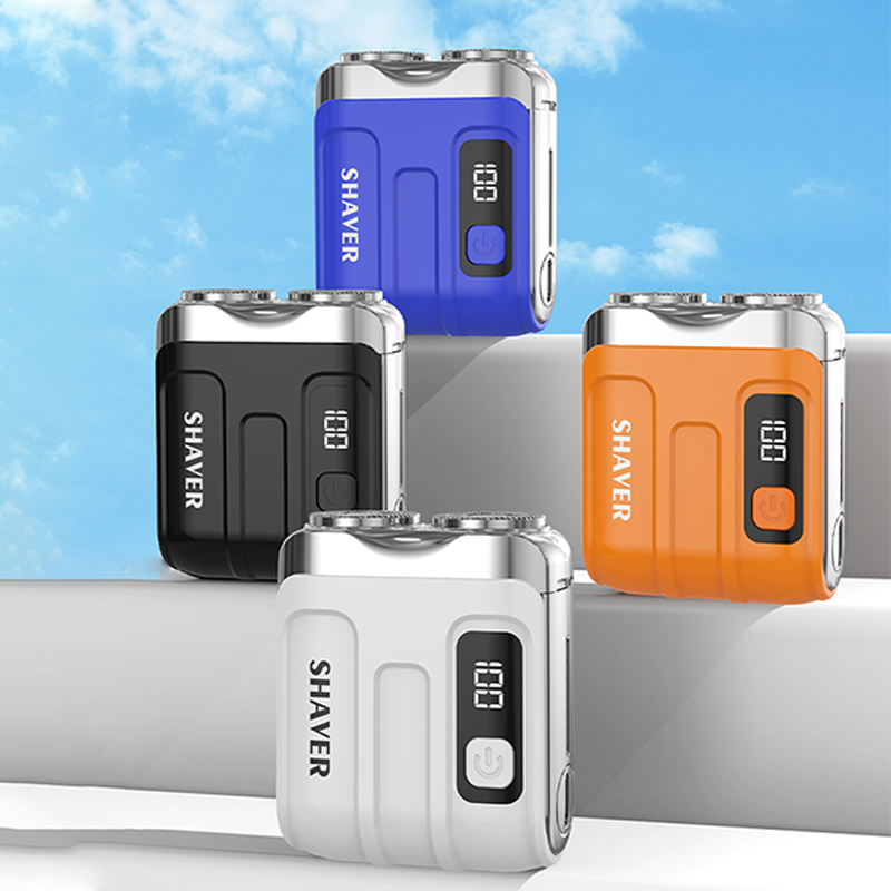 Portable Mini Electric Shaver with Dual Shaving Heads, Beard Sensor & LED Display