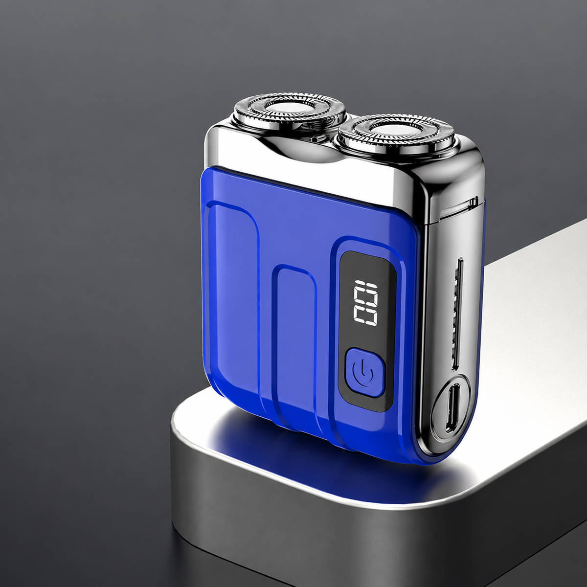 Portable Mini Electric Shaver with Dual Shaving Heads, Beard Sensor & LED Display