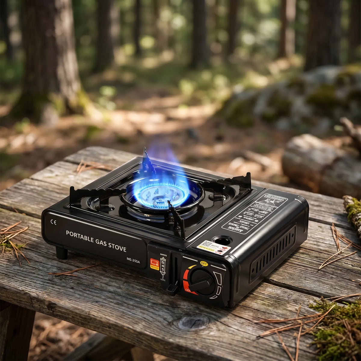 Portable Single-Burner Gas Stove for Camping & Outdoor Cooking